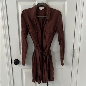 Cloth & Stone Brown Long Sleeve Dress